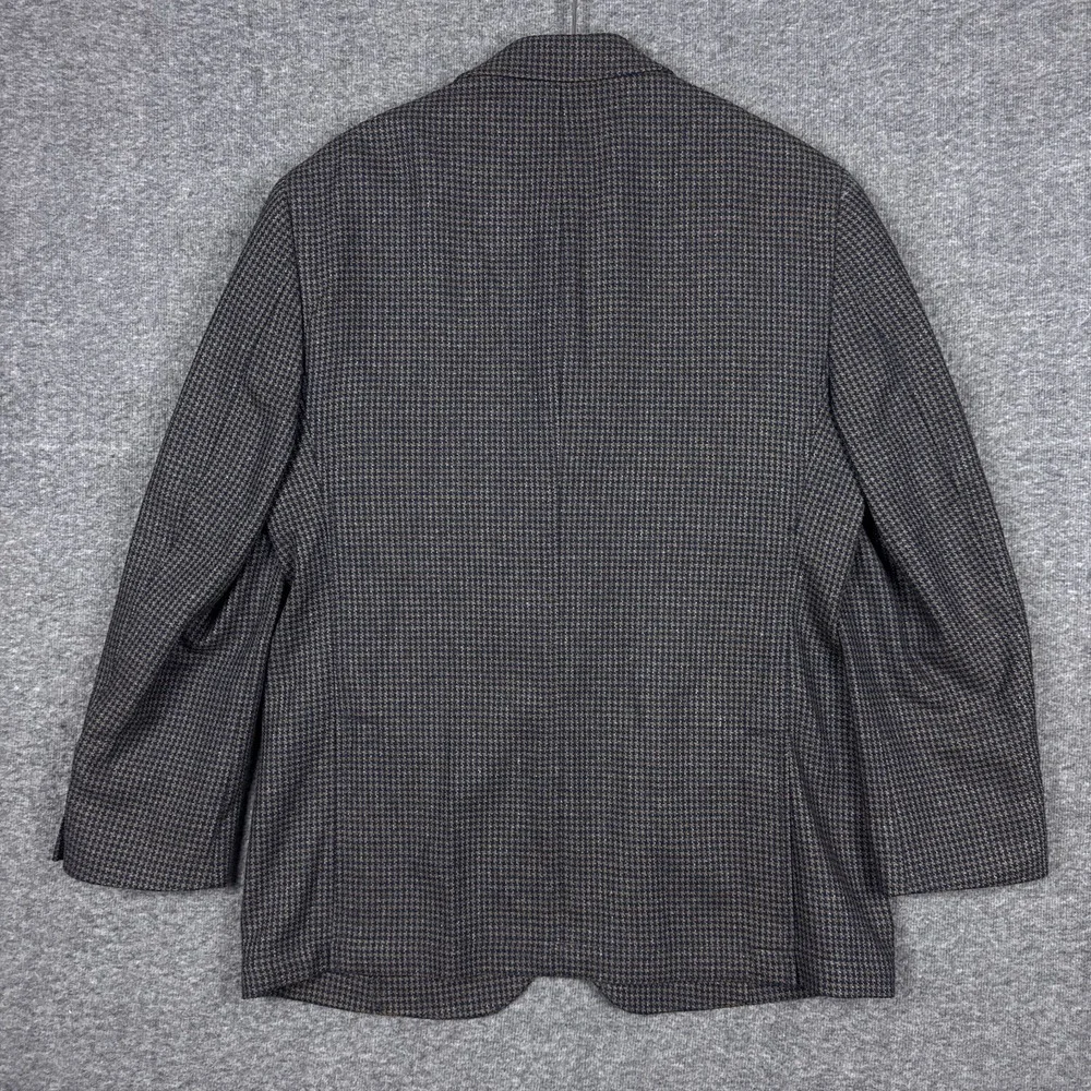 Q by Flynt Sport Coat Blazer Mens 40R Brown Houndstooth Tweed Wool Silk Bateman
